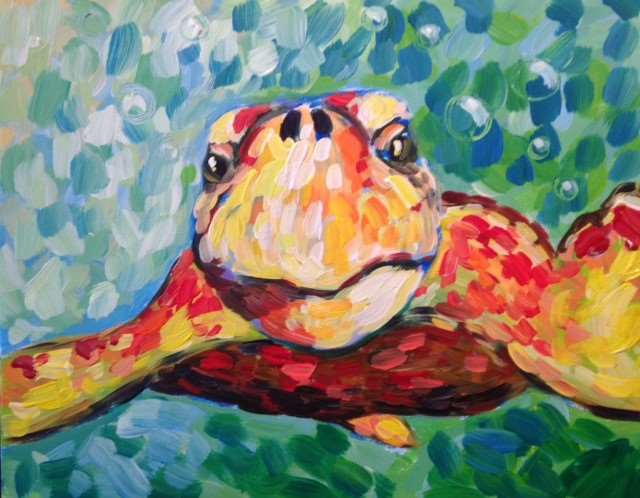 Curious Loggerhead Sea Turtle