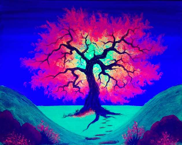Japanese Maple Aglow (Blacklight)