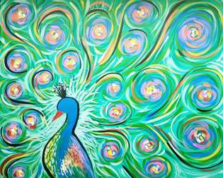 Jeweled Turquoise Peacock