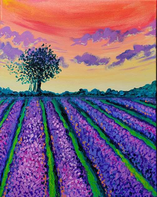 Lavender Field at Sunset