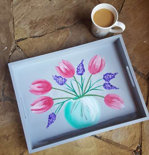 Spring Tulips Tea Tray