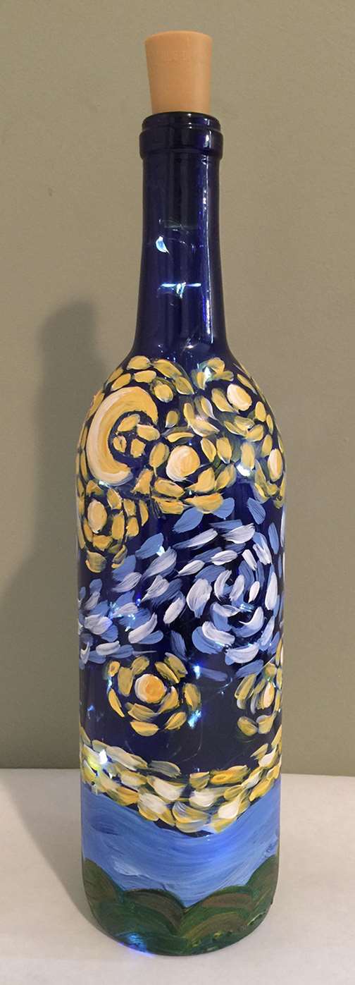 Starry Night Wine Bottle