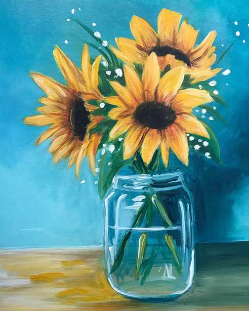 Sunflowers in a Glass