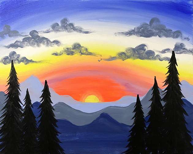 Sunset Over The Mountains