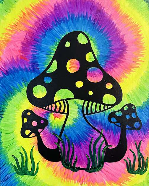 Toadstools & Tie-dye