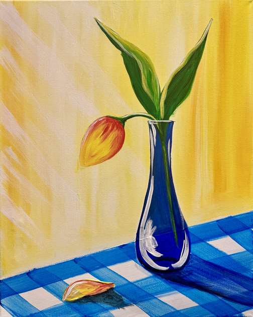 Tulip in a Glass Vase
