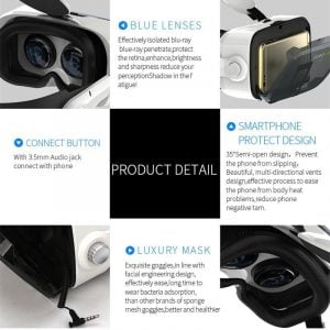 Kit Virtual Reality Glasses With Stereo Headset For Mobile Phones