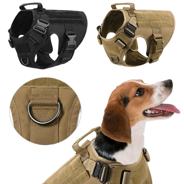 Ihrtrade Tactical Dog Harness For Large Dogs With Handle And Molle & Loop Panels