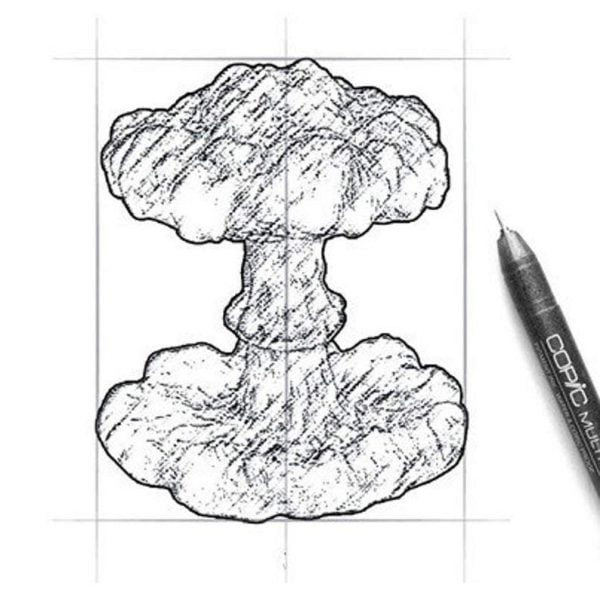Nuclear Explosion Mushroom Cloud Model Lamp