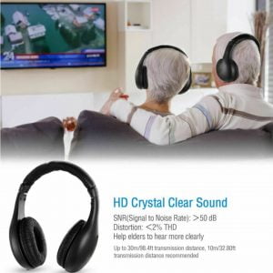 5 In 1 Wireless Headphones For Tv Pc Radio Fm Mp3 With 160 Ft Long Range Support