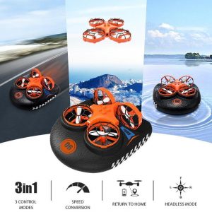 3-in-1 Flying Air Water & Land Hovercraft RC Drone RTF Quadcopter