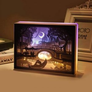 3D Paper Carving Night Light - Papercut Lightbox LED Table Lamp Home Decor