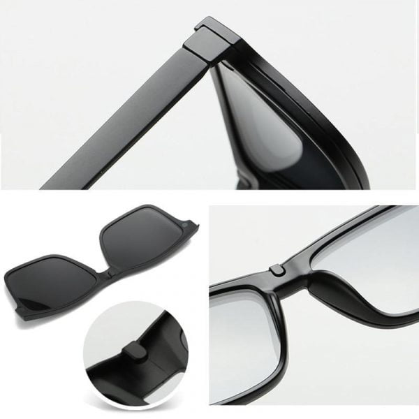5 in 1 Polarized Magnetic Clip on Sunglasses - Night Driving Glasses