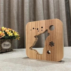 Creative Wooden Table Lamp Dog Paw Bedroom Decoration Night Light