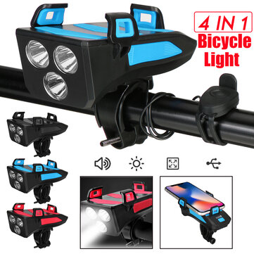 4 In 1 Bicycle Phone Holder PowerBank Light