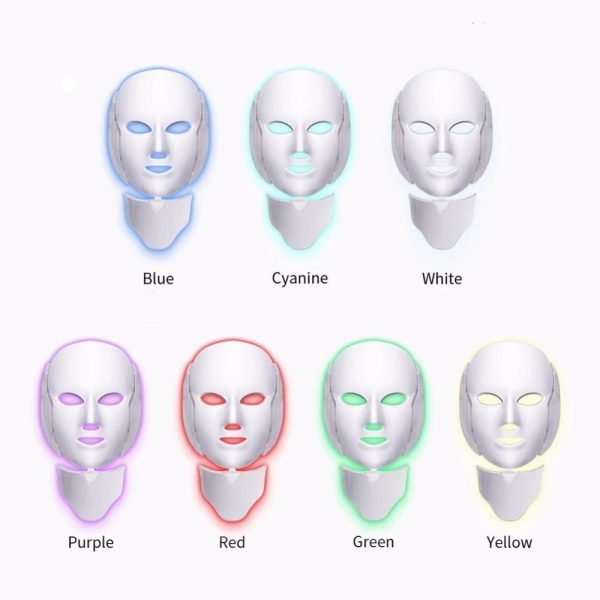 LED Light Therapy Facial Mask - Anti Aging Acne Wrinkles Skin Care Rejuvenation Face Phototherapy Mask