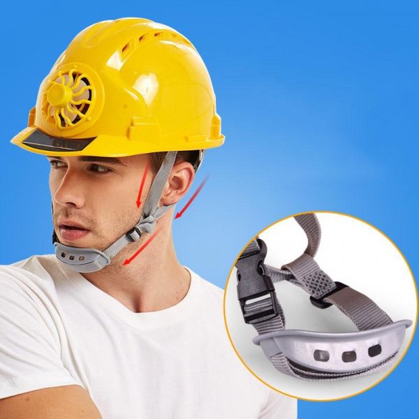 Vented Construction Hard Hat Helmet with Solar Powered Fan