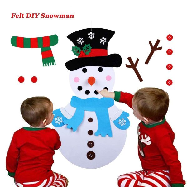 DIY Felt Christmas Snowman or Tree - Best Gift For Children