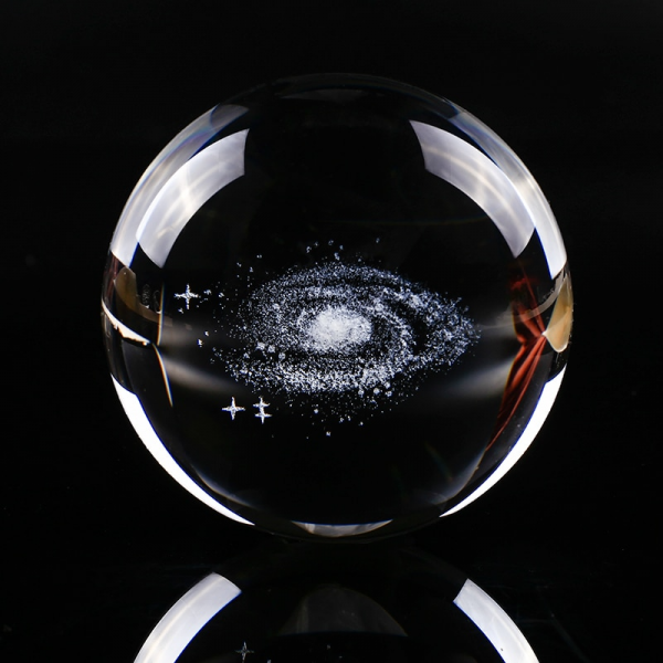 3D Laser Engraved Galaxy Universe Spirit Crystal Ball