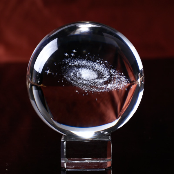 3D Laser Engraved Galaxy Universe Spirit Crystal Ball