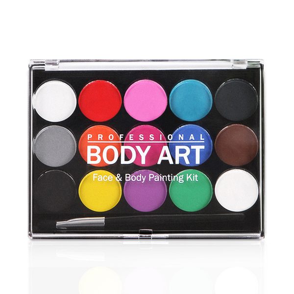 Face & Body Paint Kit For Both Children & Adults, 15 Colors & 1 Professor Art Brush, Safe Material, Non-Toxic, Full Fda Compliant
