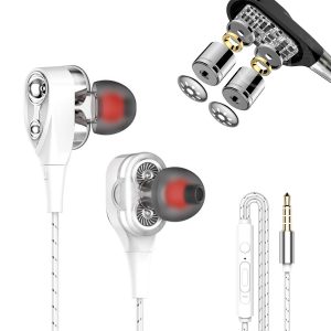 Dual Driver Earphones Wired Extra Bass