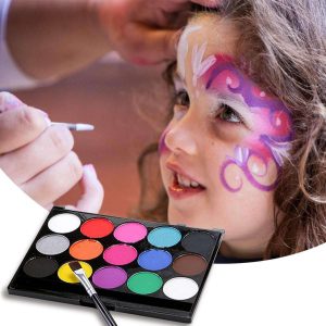 Face & Body Paint Kit For Both Children & Adults, 15 Colors & 1 Professor Art Brush, Safe Material, Non-Toxic, Full Fda Compliant
