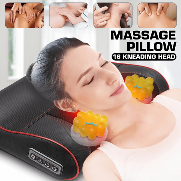 2 In 1 Deluxe Shiatsu Massage Pillow Infrared Heating With Lumbar And Cervical Spine Stretcher