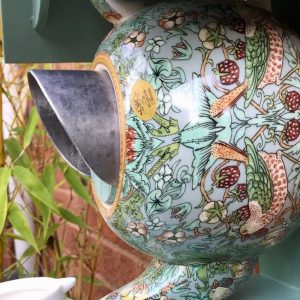 William Morris Teal Teapot Bird House And Feeder