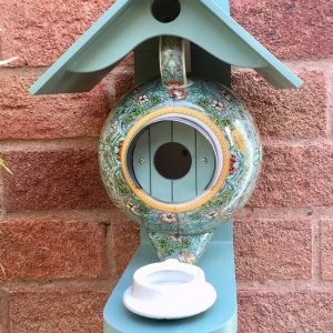 William Morris Teal Teapot Bird House And Feeder