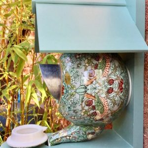 William Morris Teal Teapot Bird House And Feeder