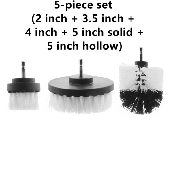 Drill Power Heavy Duty Stiff Bristle Scrub Brush Cleaning Kit, Size: 2in, 4in, 3.5in Corner Brush