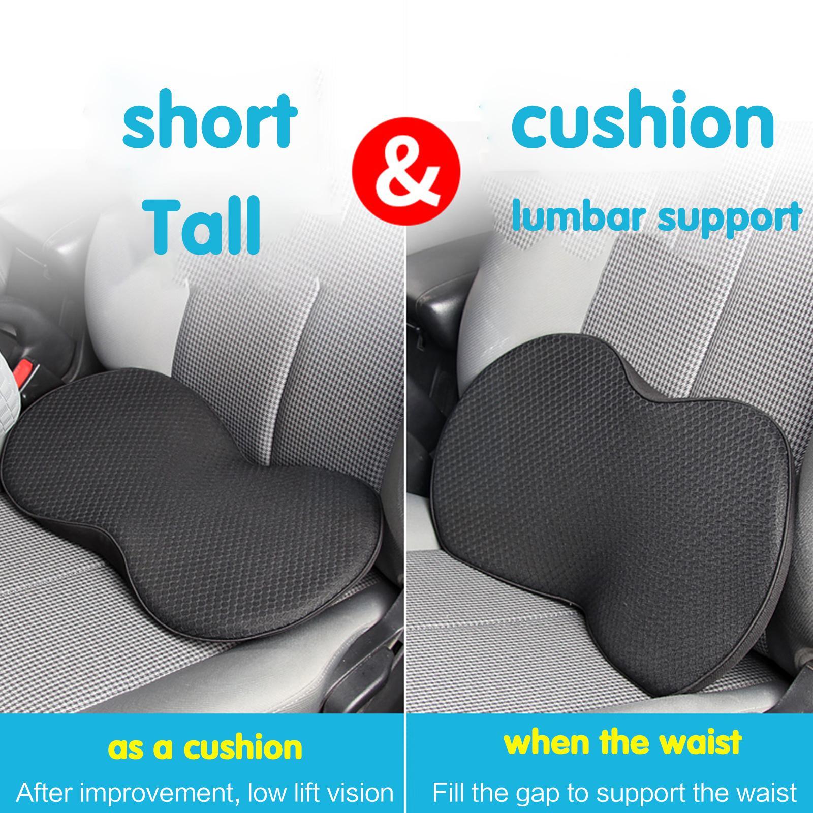 2-in-1 Memory Foam Car Seat Cushion for Lower Back Pain Relief and