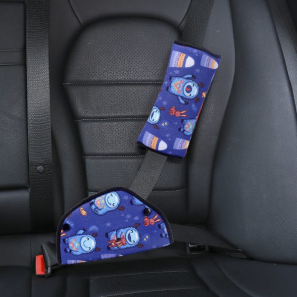 Tiyuyo Car Seat Belt Cover Shoulder Cover Child Seat Belt Adjustment Anchor  Cute Plush Safety Belt Shoulder Guard (Sky Blue) 