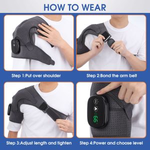 Heating Vibration Massage Electric Shoulder Brace Support Belt Therapy For Arthritis Joint Injury Pain Relief Rehabilitation Pad