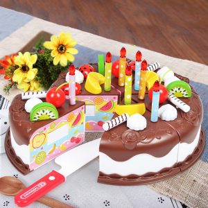 37Pcs Kitchen Toys Cake Food Kids Pretend Play Cutting Fuit Birthday Cake Food Toys For Dolls Girls Role Play Game