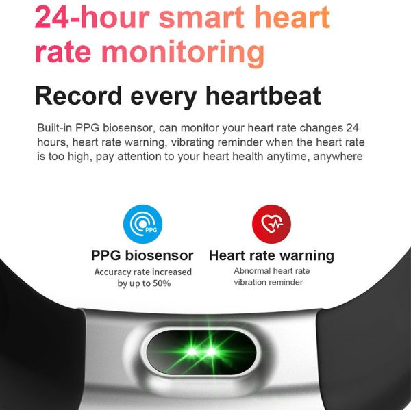 Ct6 Smart Breslet Waterproof Heart Rate Pressur Monitor Fitness Sports Couple Bracelets Multifunctional Touch Screen Smartwatch