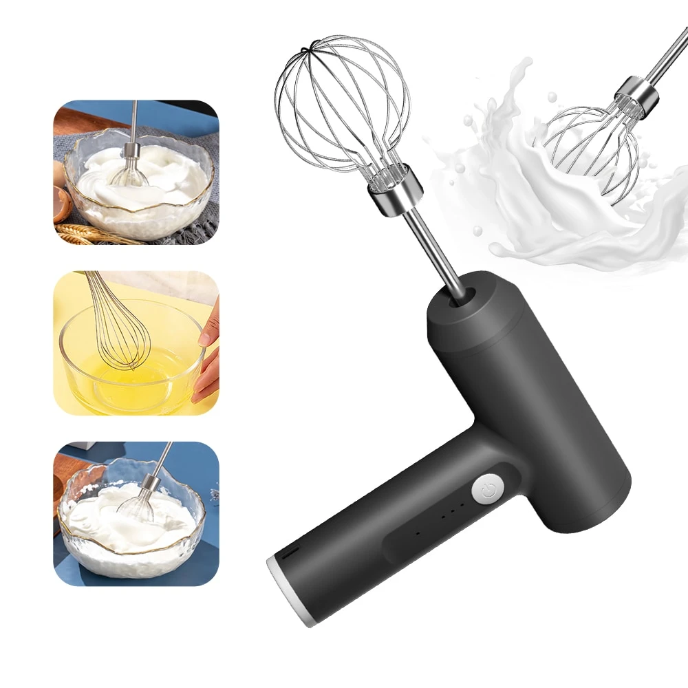 Wireless Portable Electric Food Mixer 3 Speeds Automatic Whisk Butter Egg  Beater Baking Cake Cream Whipper Kitchen Hand Blender