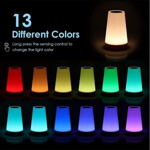 13 Color Changing Night Light Remote Control Touch Usb Rechargeable Rgb Night Lamp Dimmable Lamp Portable Table Bedside Lamp