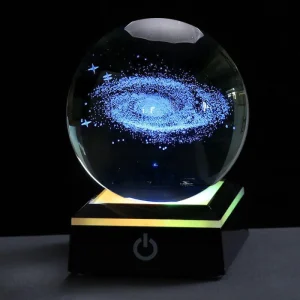 Crystal Ball Night Lights Glowing Planet Galaxy Astronaut 3D Moon Table Lamp Usb Atmosphere Lamp Tabletop Decorations Kids Gifts