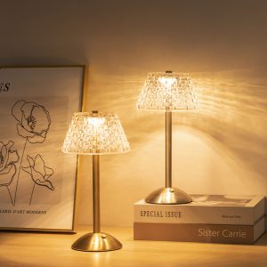 Led Rechargeable Crystal Table Lamp 3 Colors Touch Dimming Night Light Desk Lamp For Room Restaurant Cafe Bar Decorative Lights