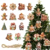 12Pcs Christmas Gingerbread Man Tree Hanging Pendant Ornaments Merry Christmas Decorations Paper Year Gift Xmas Navidad Noel