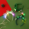 Christmas Hairband Glow Crutch Head Band Xmas Tree Snowflake Light Hair Band Happy 2024 Year Merry Christmas Headwear