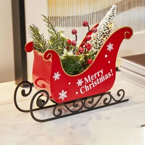 Merry Christmas Metal Sledge With Lights, Christmas Craft Supplies, Indoor Decoration, Happy Year Gift, Party Decor
