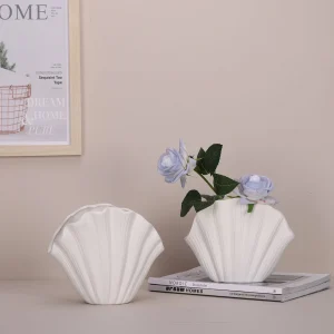 Ceramic Shell Vase 2 Pcs Set Pair of Creative Vases Scandinavian Decoration Home Home Decoration Dried Flower Arrangement Deluxe