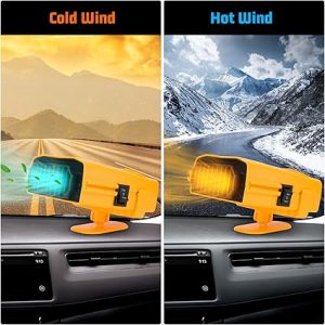 12v 150w Car Heater Fan, Winter Windshield Defogger and Defroster Car Seat, Warmers 2 in 1 Portable Car Heater