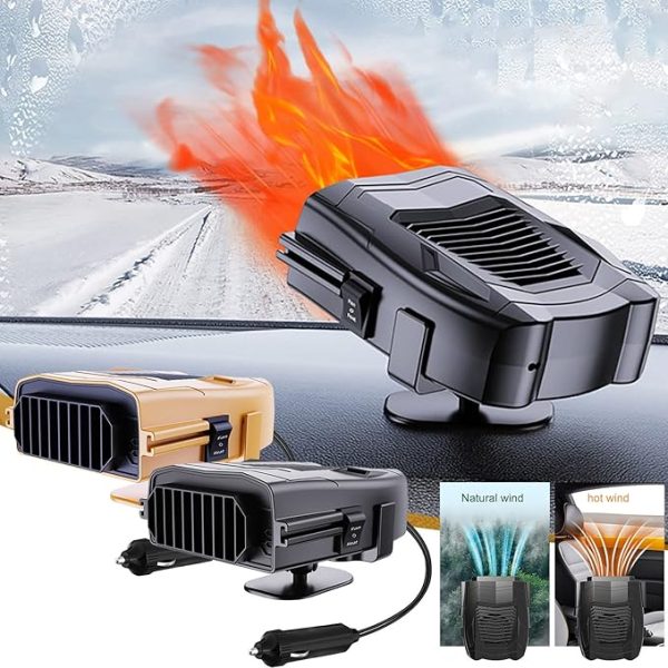 12v 150w Car Heater Fan, Winter Windshield Defogger and Defroster Car Seat, Warmers 2 in 1 Portable Car Heater