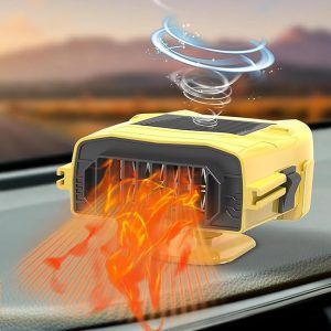 12v 150w Car Heater Fan, Winter Windshield Defogger and Defroster Car Seat, Warmers 2 in 1 Portable Car Heater