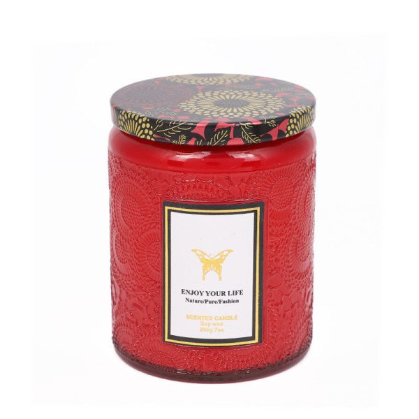 Embossed Glass Fragrance Gift Aromatherapy Soy Candles