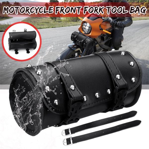 Motorcycle Harley Leather Front Fork Tool Saddlebags Pouch Luggage Organizer
